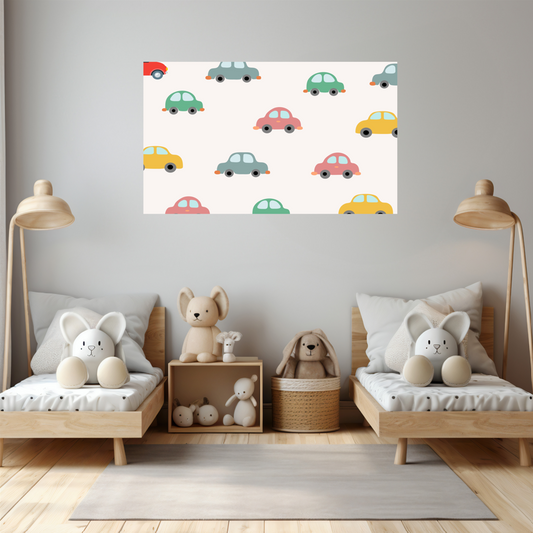 Colorful Cars Pattern - Playful Kids Wall Art
