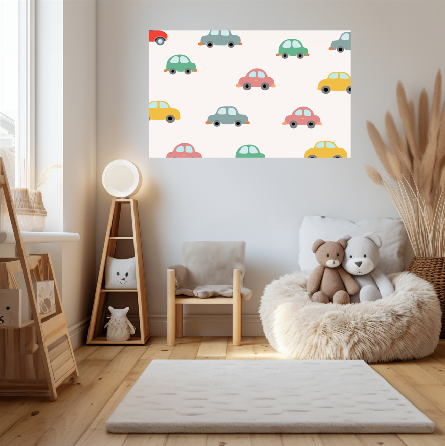 Colorful Cars Pattern - Playful Kids Wall Art