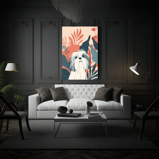 Boho Shih Tzu Dog Canvas
