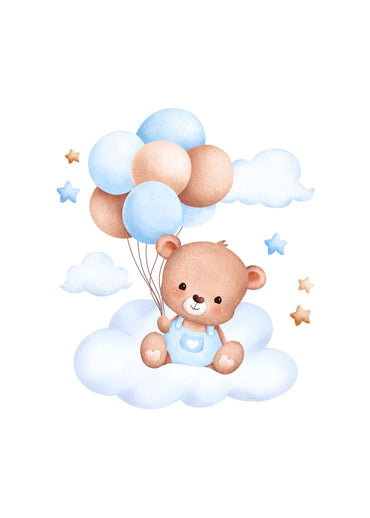 Adorable Teddy Bear with Balloons