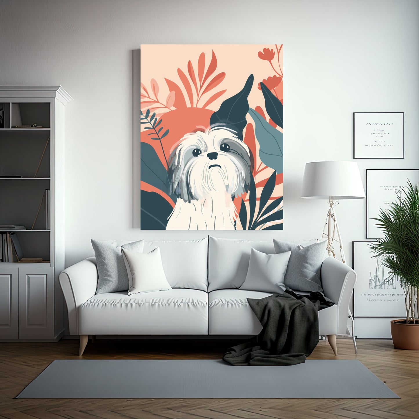 Boho Shih Tzu Dog Canvas