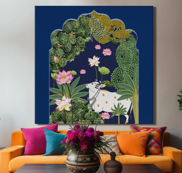 Indian Pichwai -Blue