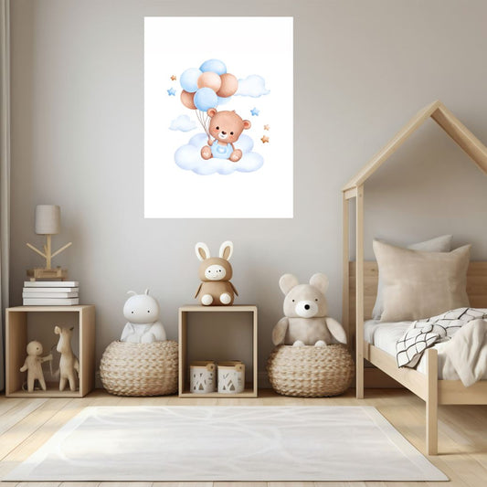 Adorable Teddy Bear with Balloons