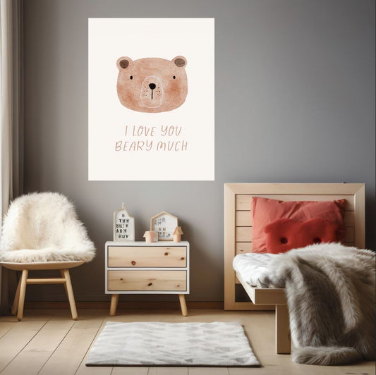 I Love You Beary Much - Cute Bear Wall Art Print