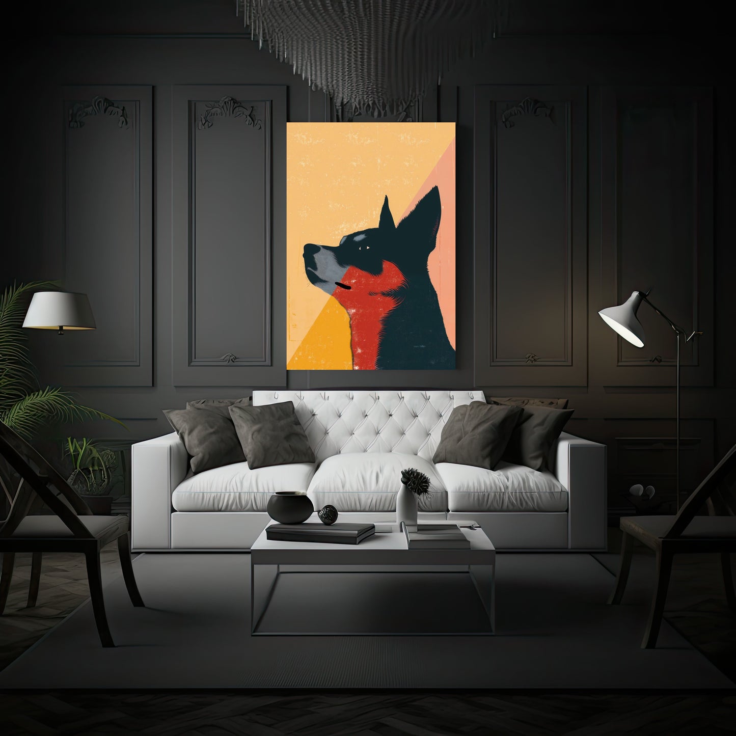 Minimalist Boho Dog Canvas