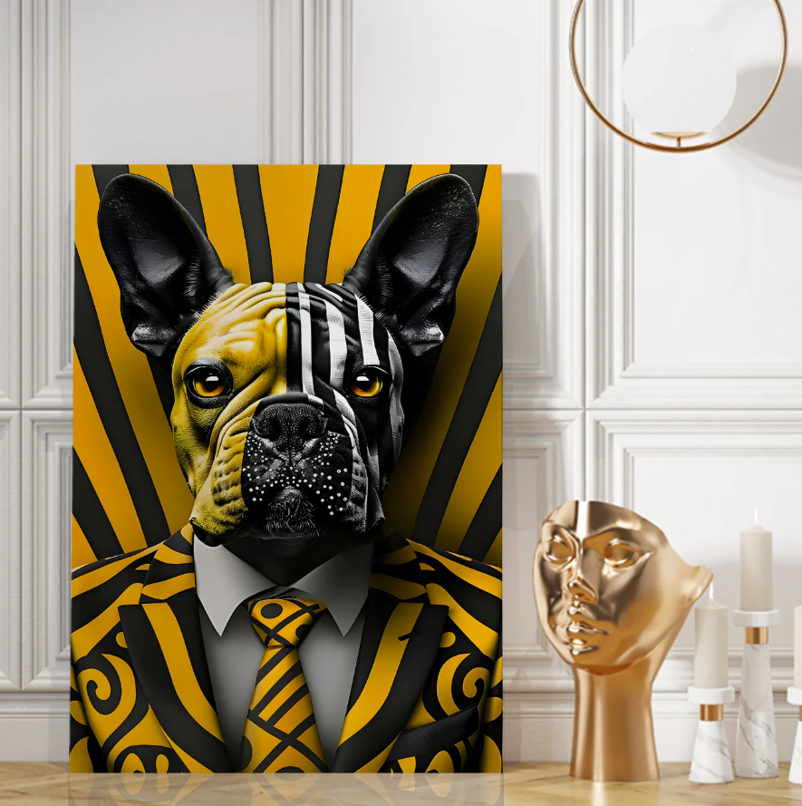 "Boss Bulldog" Modern Pop Art Canvas Print