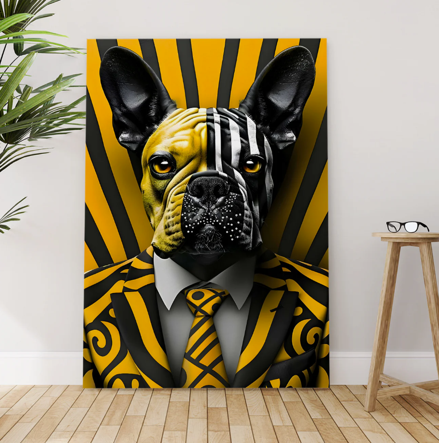 "Boss Bulldog" Modern Pop Art Canvas Print