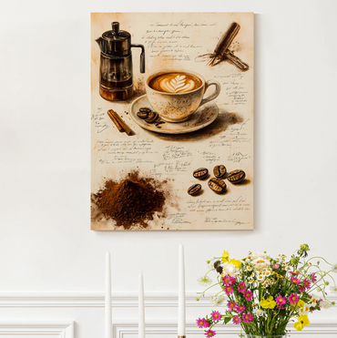 "Brew Notes" Vintage Coffee Art Wall Canvas