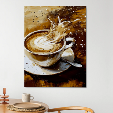 "Espresso Burst" Abstract Coffee Art Canvas
