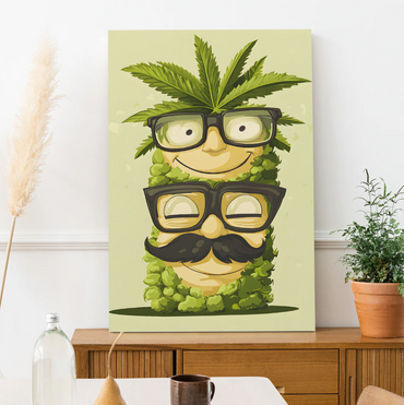 "High Spirits" Quirky Cannabis Character Wall Canvas