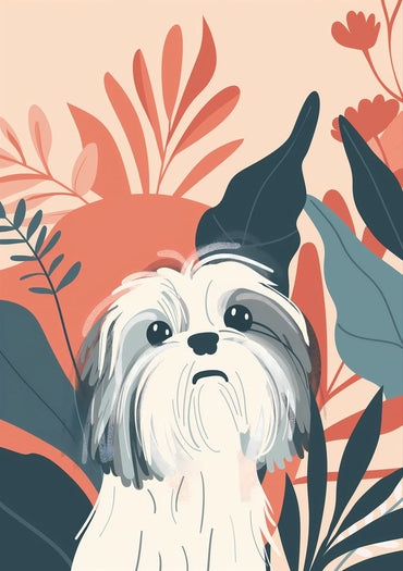 Boho Shih Tzu Dog Canvas