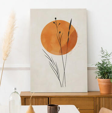 Minimalist Sunset Botanical Canvas – Serene Nature-Inspired Wall Art
