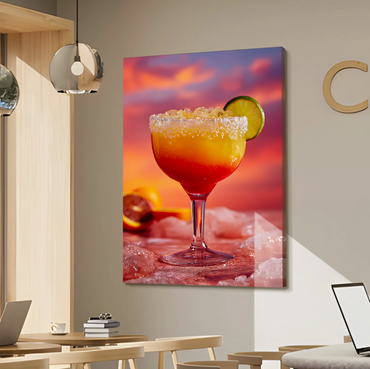 Sunset Margarita Canvas – Vibrant Tropical Cocktail Art