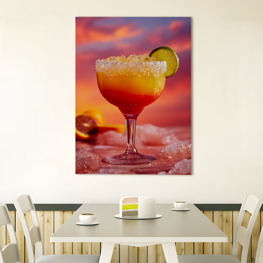 Sunset Margarita Canvas – Vibrant Tropical Cocktail Art
