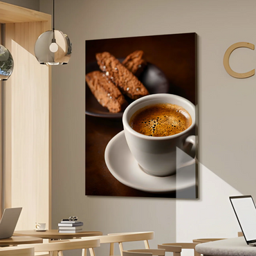 Espresso & Biscotti Canvas – Rich Coffee Moment Wall Art