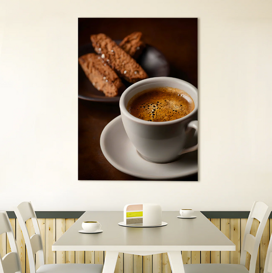 Espresso & Biscotti Canvas – Rich Coffee Moment Wall Art