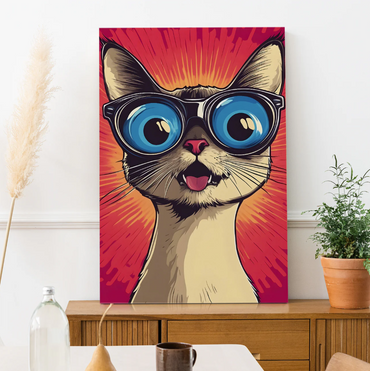 Cool Cat Canvas – Bold Pop Art Wall Decor