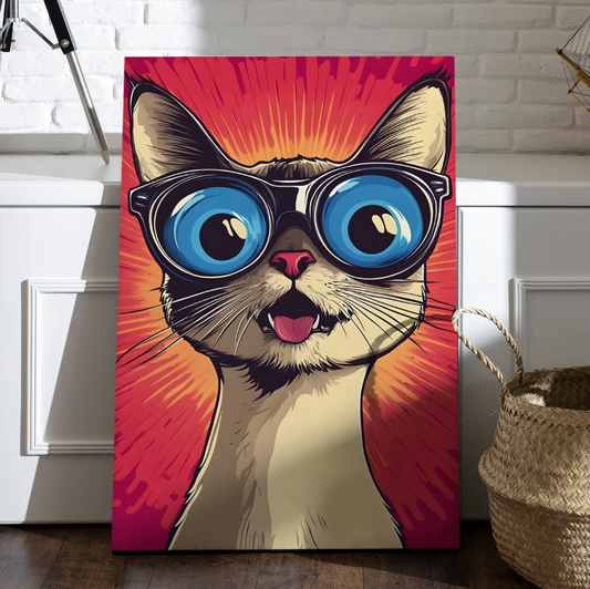 Cool Cat Canvas – Bold Pop Art Wall Decor