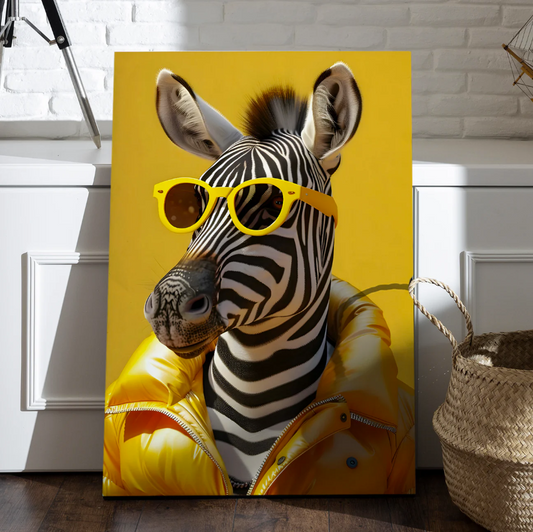 Zebra Swag Canvas – Bold Pop Art Animal Portrait