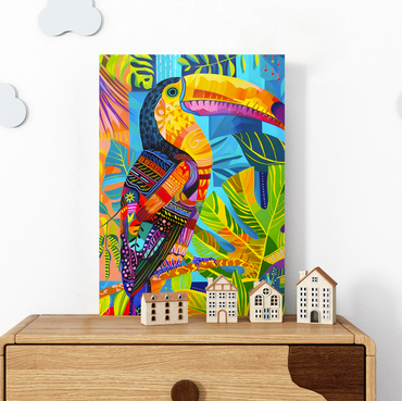 Colorful Toucan Jungle Canvas – Vibrant Tropical Wall Art