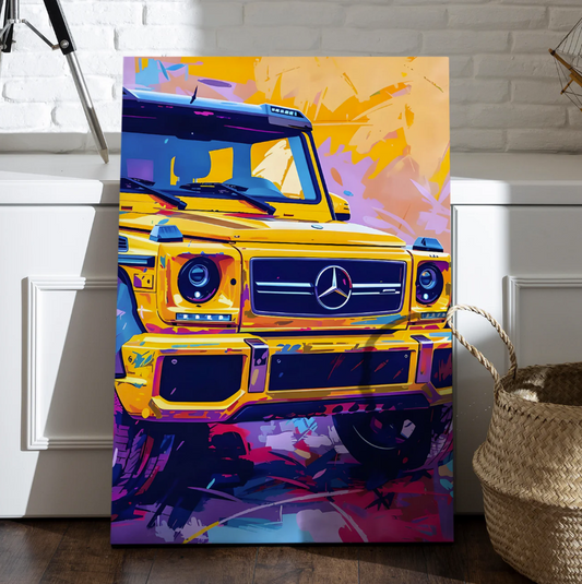 Urban G-Wagon Canvas – Bold Pop Art Mercedes-Benz Wall Art