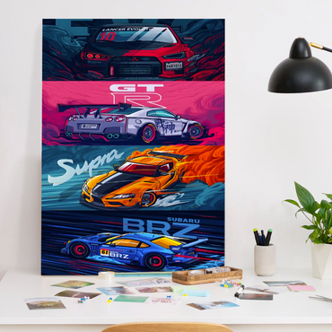 JDM Legends Canvas – Turbocharged Street Icons in Motion