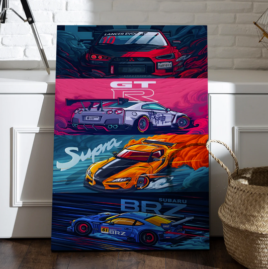 JDM Legends Canvas – Turbocharged Street Icons in Motion