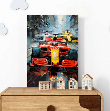 Formula Rush Canvas – Dynamic F1 Race Car Artwork