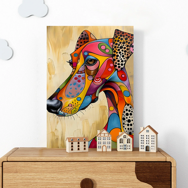 Colorful Greyhound Canvas – Modern Abstract Dog Wall Art for Pet Lovers