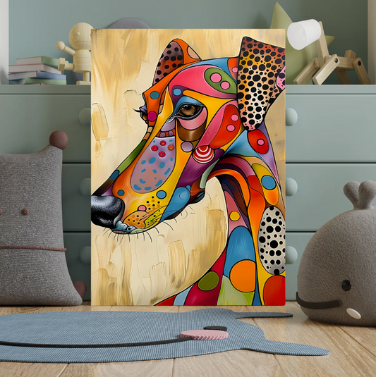 Colorful Greyhound Canvas – Modern Abstract Dog Wall Art for Pet Lovers
