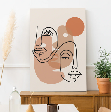 Minimalist Faces Line Art Canvas – Modern Abstract Wall Decor