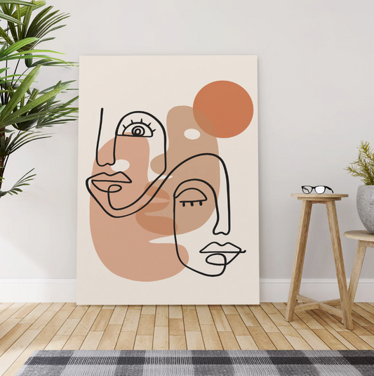 Minimalist Faces Line Art Canvas – Modern Abstract Wall Decor
