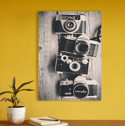 "Retro Lens" Vintage Camera Wall Canvas Print