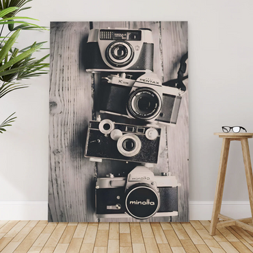 "Retro Lens" Vintage Camera Wall Canvas Print
