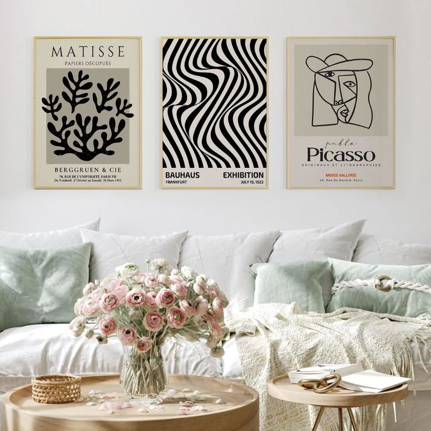 Gallery Wall Set of 3 European Vintage Frames Museum Art