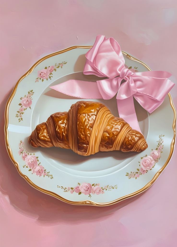 Charming Croissant and Bow Still Life