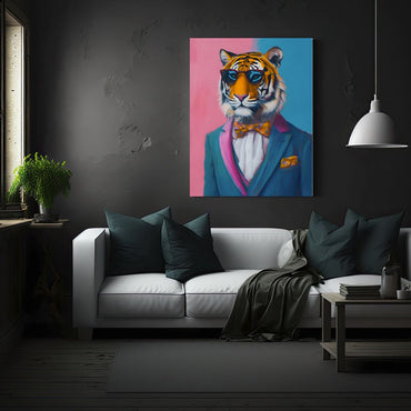 Stylish Tiger in Suit and Sunglasses