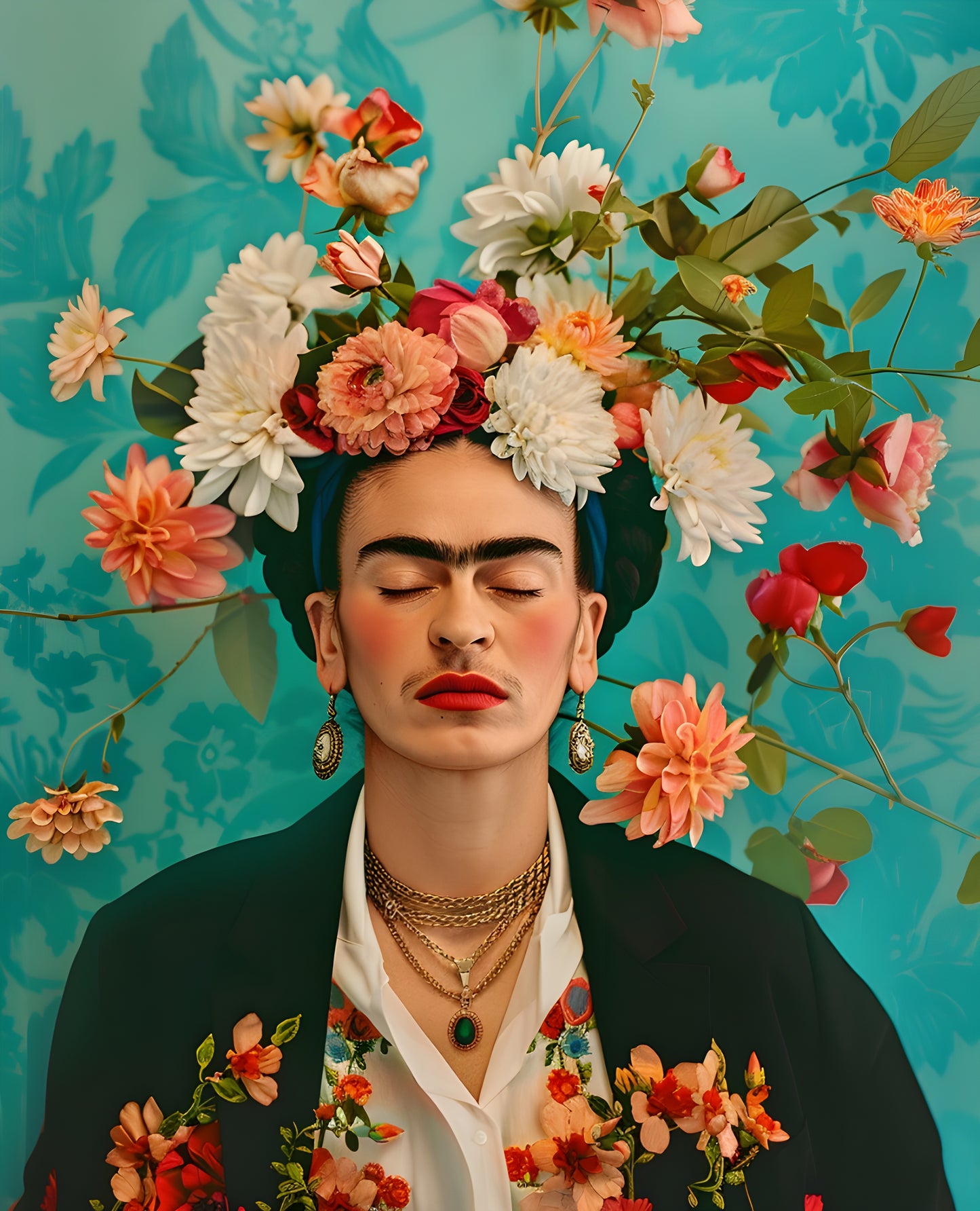 Serene Frida Kahlo-Inspired Floral