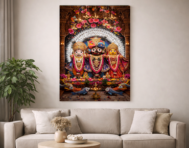 Divine Jagannath Ji Trio – Premium Canvas Wall Art