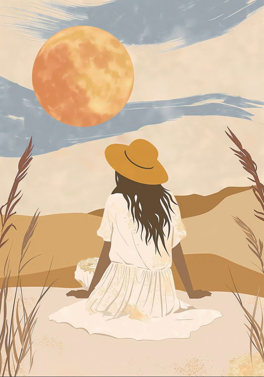 Serene Boho Landscape with Sun