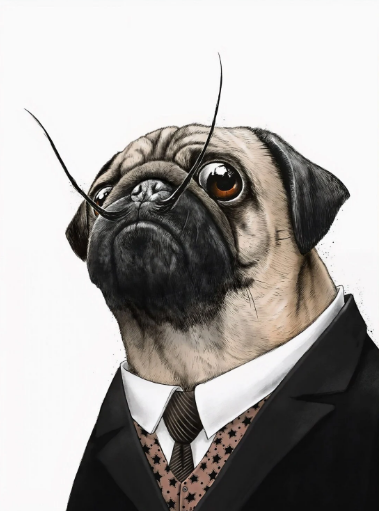 Pug dog Salvador Dalì