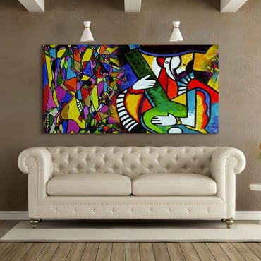 Vibrant Abstract Guitarist Canvas Print